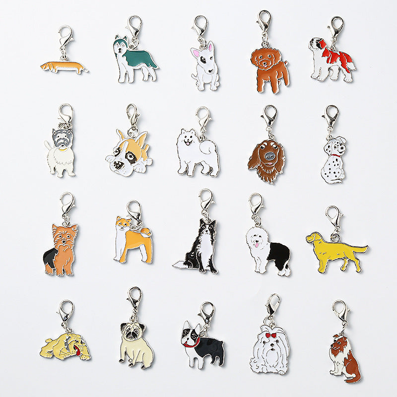 Keychains de metal de metal colgante de bulldog francés al por mayor